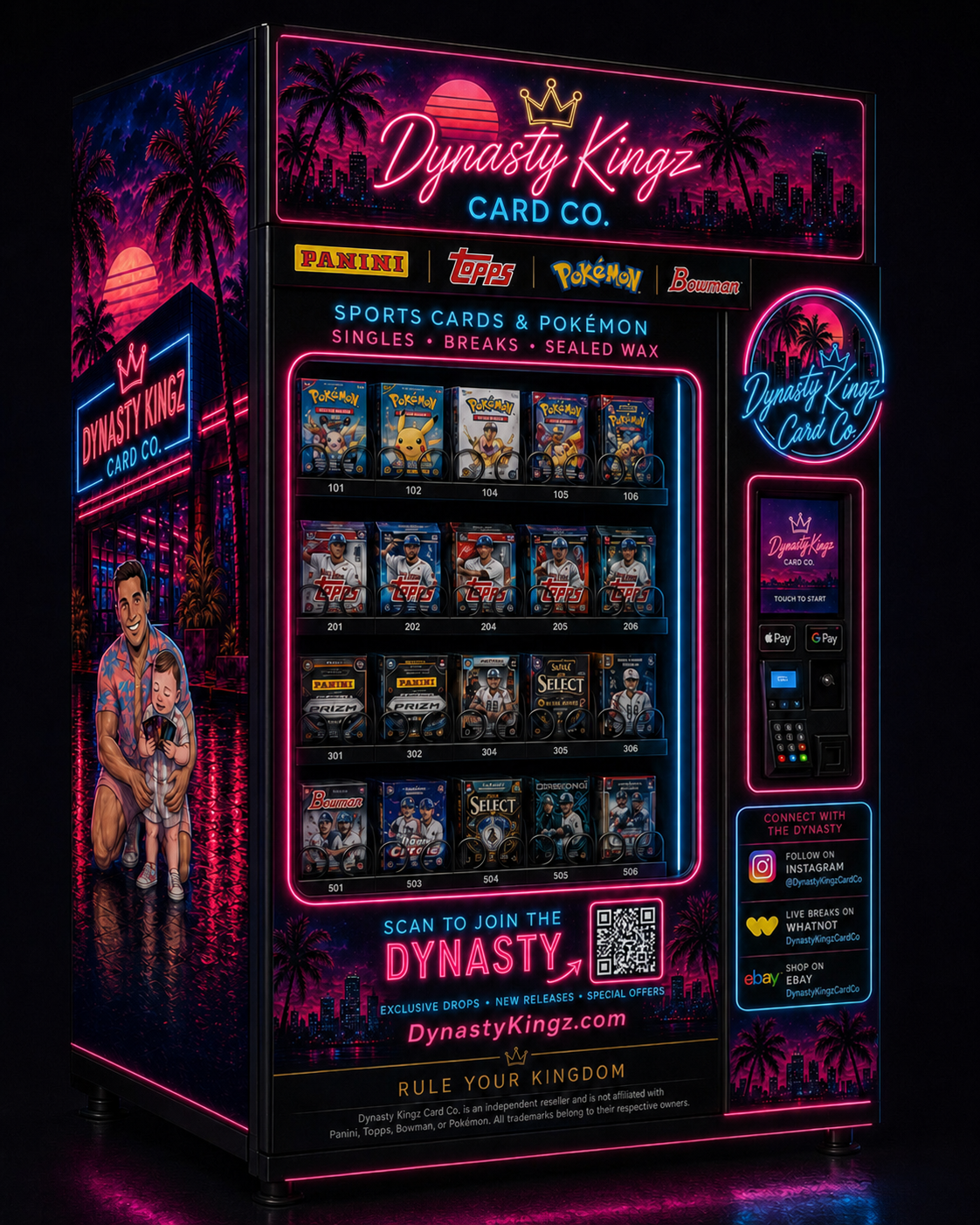 Dynasty Kingz vending location partnership flyer